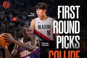 预热！山谷太阳发布今日比赛海报：杨瀚森VS马卢阿奇 首轮秀对决~